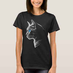 Katze Blaue Augen - Haustier Kunst Katze T-Shirt