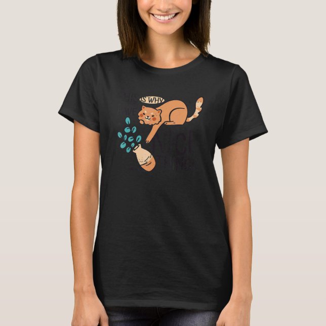 Katze Blume Vase 2 T-Shirt (Vorderseite)