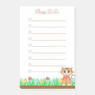 Katze. Blumen & Gras Personalisierte Aufgaben Post-it Klebezettel
