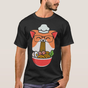 Katze Boba fressen ramen Anime kawaii neko Katze e T-Shirt