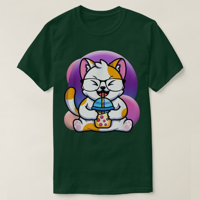 Katze boba fressen ramen anime kawaii neko, Katze  T-Shirt (Design vorne)