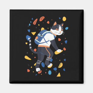 Katze Bouldering Kletterfels Funny Bunte Kletterer Magnet