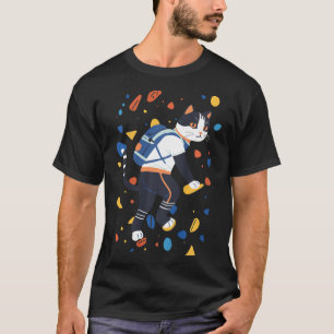 Katze Bouldering Klettersteig Lustig Bunt Klettere T-Shirt