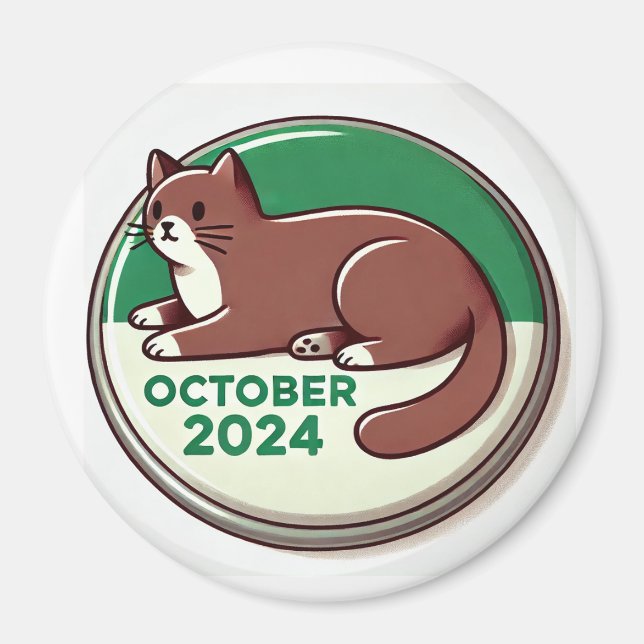 Katze, braun und weiß magnet (Vorne)