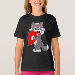 Katze Braut Herz Hochzeit T-Shirt