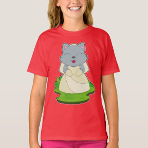 Katze Brautschleier Hochzeit T-Shirt