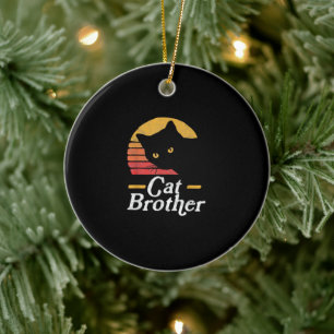 Katze Brother Vintage Retro Geschenk für Katze Lov Keramik Ornament