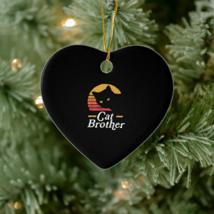 Katze Brother Vintage Retro Geschenk für Katze Lov Keramik Ornament