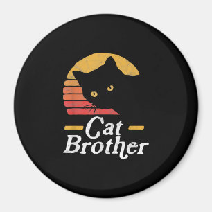 Katze Brother Vintage Retro Geschenk für Katze Lov Magnet