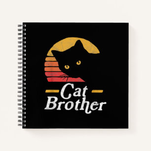 Katze Brother Vintage Retro Geschenk für Katze Lov Notizbuch