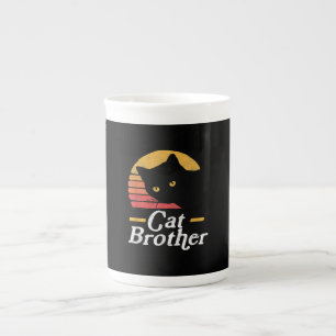Katze Brother Vintage Retro Geschenk für Katze Lov Prozellantasse