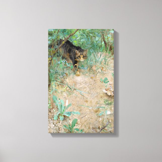 Katze, Bruno Liljefors Leinwanddruck (Vorderseite)