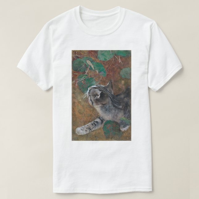 Katze, Bruno Liljefors T-Shirt (Design vorne)