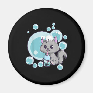 Katze Bubble Tea Geschenk Lustiges Boba-Tee-Katz Magnet