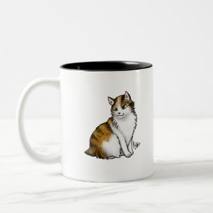 Katze Calico Taillenbarsch Zweifarbige Tasse