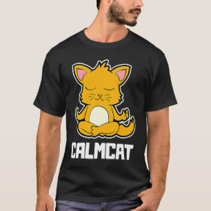 Katze Calmcat Yoga Tier Position Vintage Frequenz T-Shirt