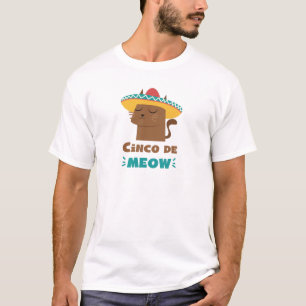 Katze Cinco De Meow Sombrero lustiges Cinco De T-Shirt