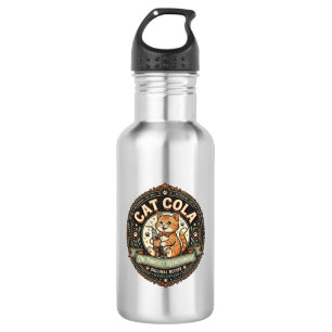 Katze Cola Katze Soda Pop Getränk Label Katze Vint Edelstahlflasche