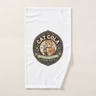 Katze Cola Katze Soda Pop Getränk Label Katze Vint Handtuch