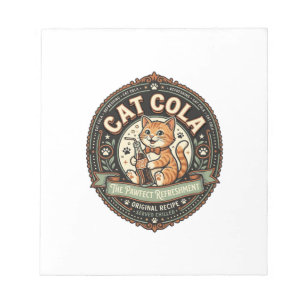 Katze Cola Katze Soda Pop Getränk Label Katze Vint Notizblock