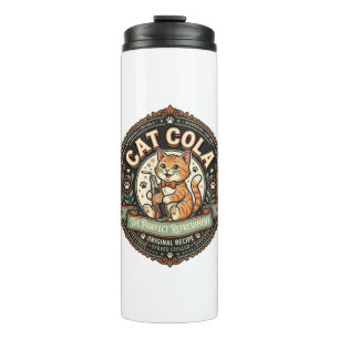 Katze Cola Katze Soda Pop Getränk Label Katze Vint Thermosbecher