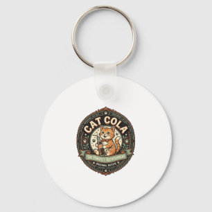 Katze Cola Katze Soda Pop Getränkeetikett Katze Vi Schlüsselanhänger