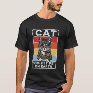 Katze Coolste Katze Auf Der Erde Retro-Sonnenbrill T-Shirt