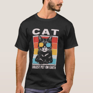 Katze Coolste Katze Auf Erden Retro Sonnenbrille L T-Shirt