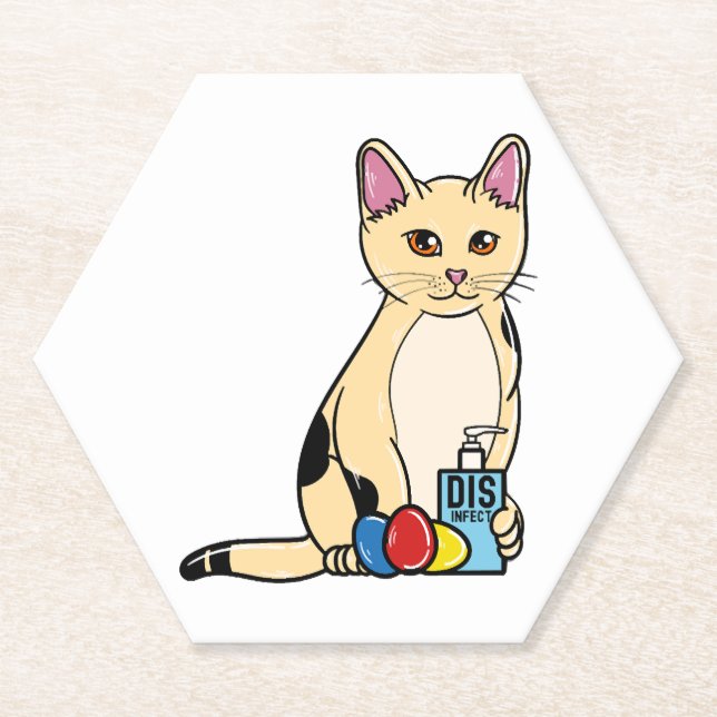 Katze Corona Ostern Untersetzer (Vorderseite)