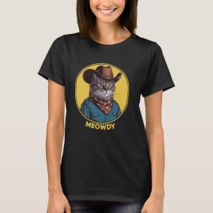 Katze Cowboy Cowgirl Frauen Männer Kind Halloween T-Shirt