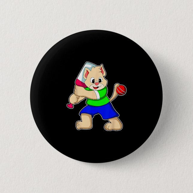 Katze Cricket Cricket T Sport  Button (Vorderseite)