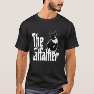 Katze Dad Der Katzenvater Süße Schwarz-Weiß-Katze  T-Shirt