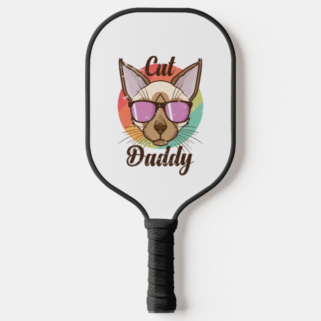 Katze Daddy Siamese Katze männliche Katze Pickleball Schläger (Vorderseite)