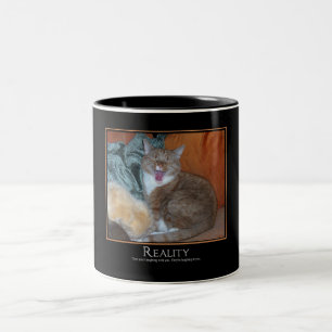 Katze Demotivator Zweifarbige Tasse