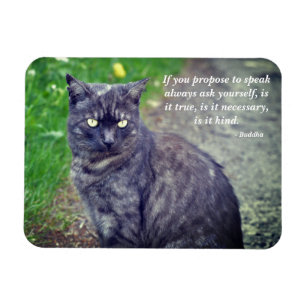 Katze, die auf einem Spaziergang Motivierend buddh Magnet