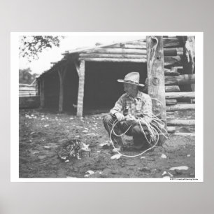 Katze, die aus einer Kaffeemaschine isst. Poster