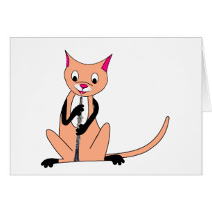 Katze, die das Oboe spielt