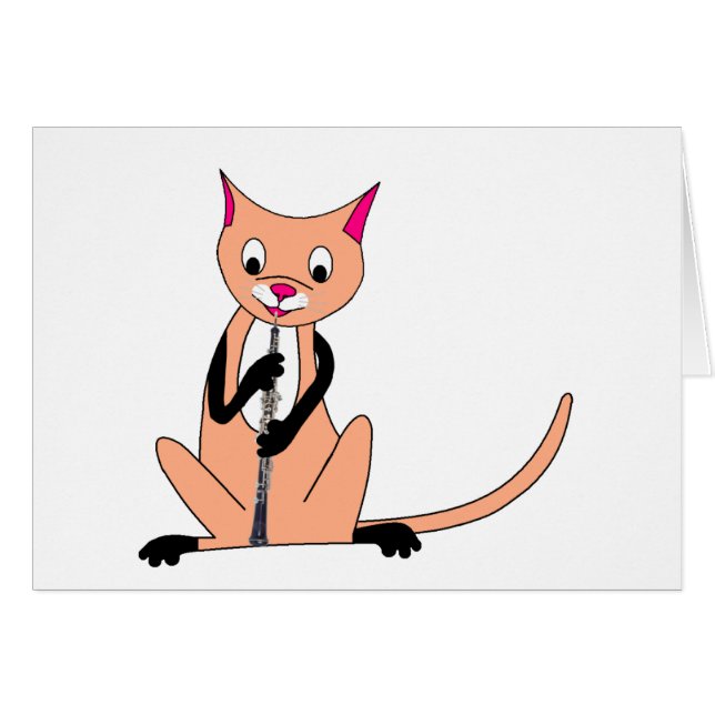 Katze, die das Oboe spielt (Vorderseite (Horizontal))