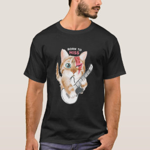 Katze, die dazu geboren wurde, Rock-Fan-Katze zu z T-Shirt