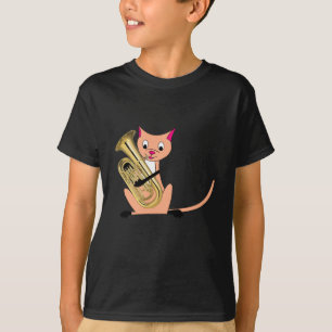 Katze, die den Euphonium spielt T-Shirt