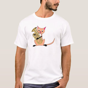 Katze, die den Euphonium spielt T-Shirt