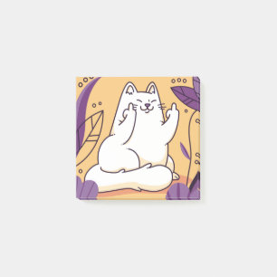 Katze, die den Finger gibt Post-it Klebezettel