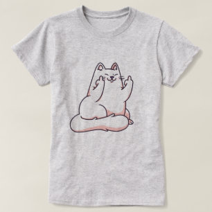 Katze, die den Finger gibt T-Shirt
