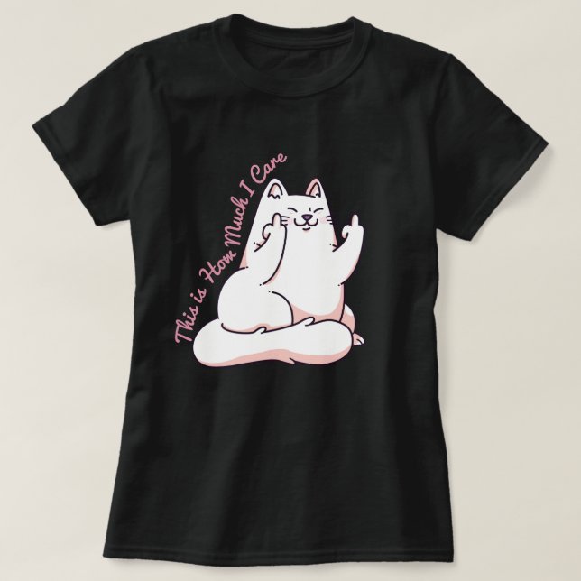 Katze, die den Finger gibt T-Shirt (Design vorne)