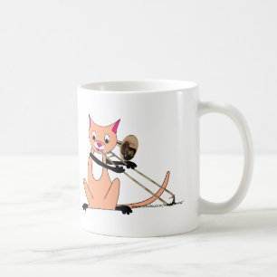 Katze, die den Trombone spielt Kaffeetasse
