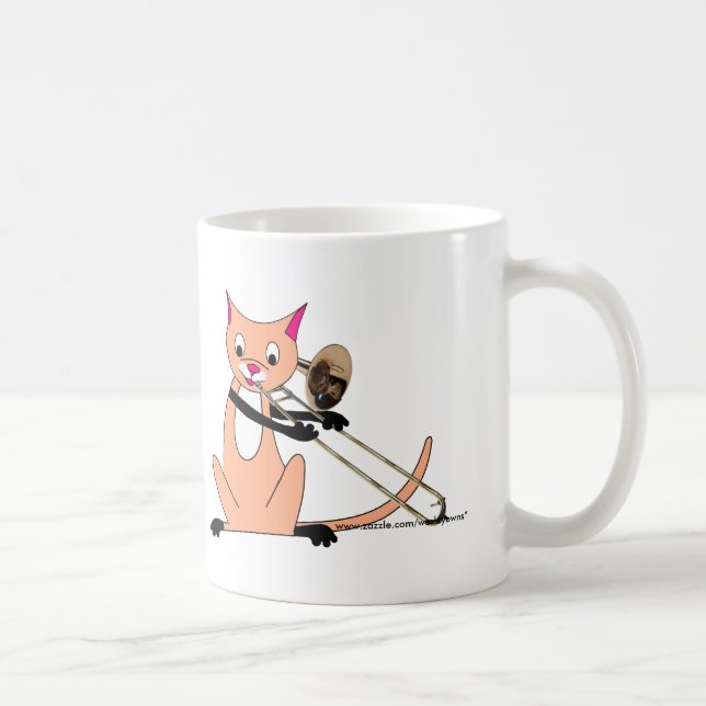 Katze, die den Trombone spielt Kaffeetasse (Rechts)