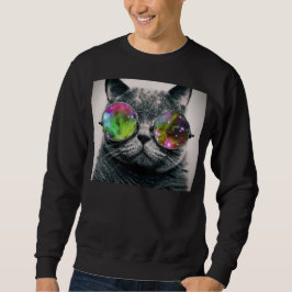 Katze, die eine Aviatorsonnenbrille trägt Sweatshirt