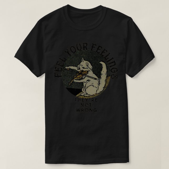 Katze, die Geige spielt T-Shirt (Design vorne)