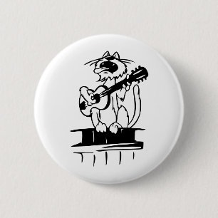 Katze, die Gitarre spielt Button