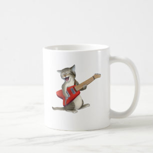 Katze, die Gitarre spielt Tasse